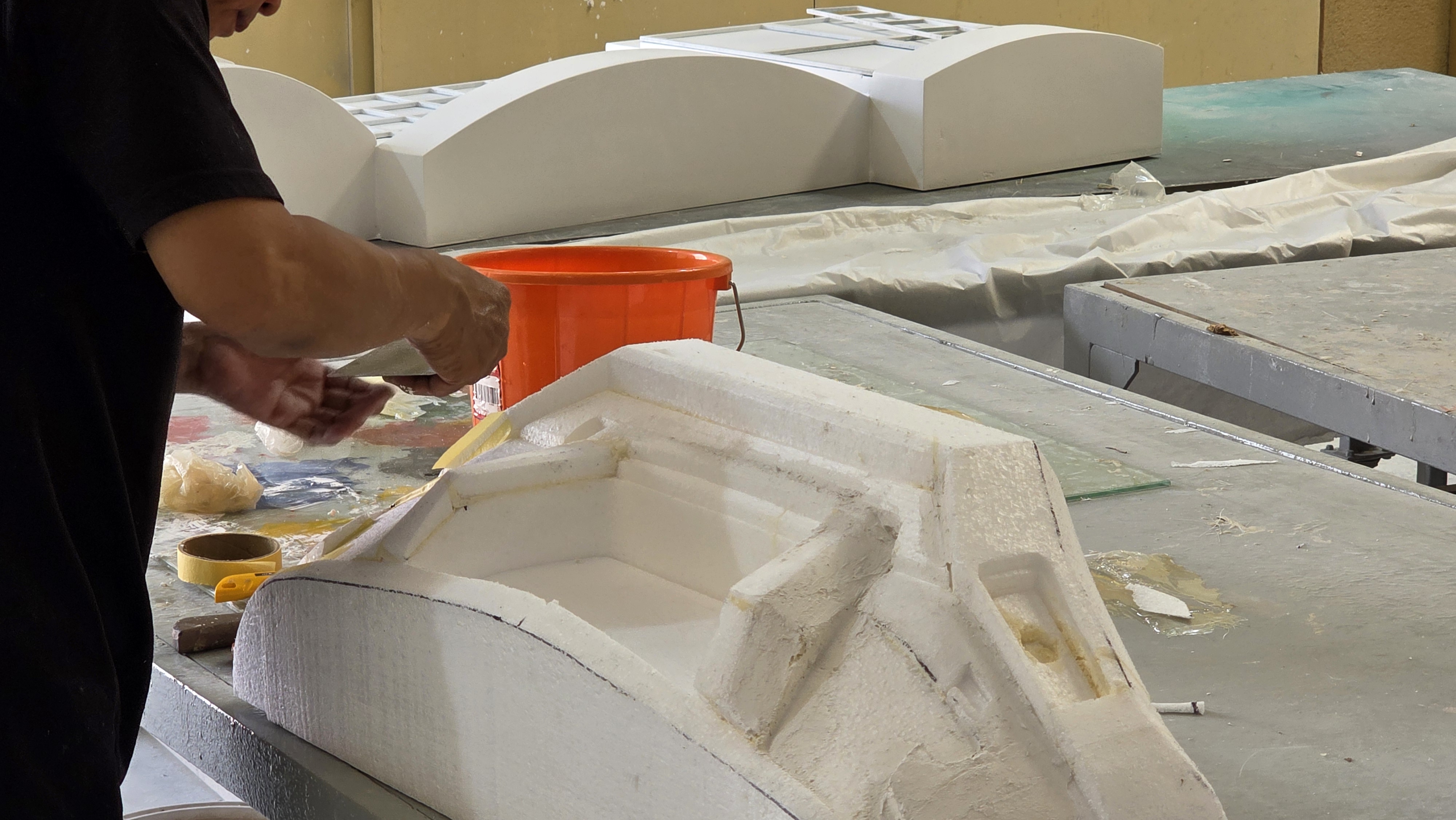 Technical designer developing complex scenic geometry for digital manufacturing.

