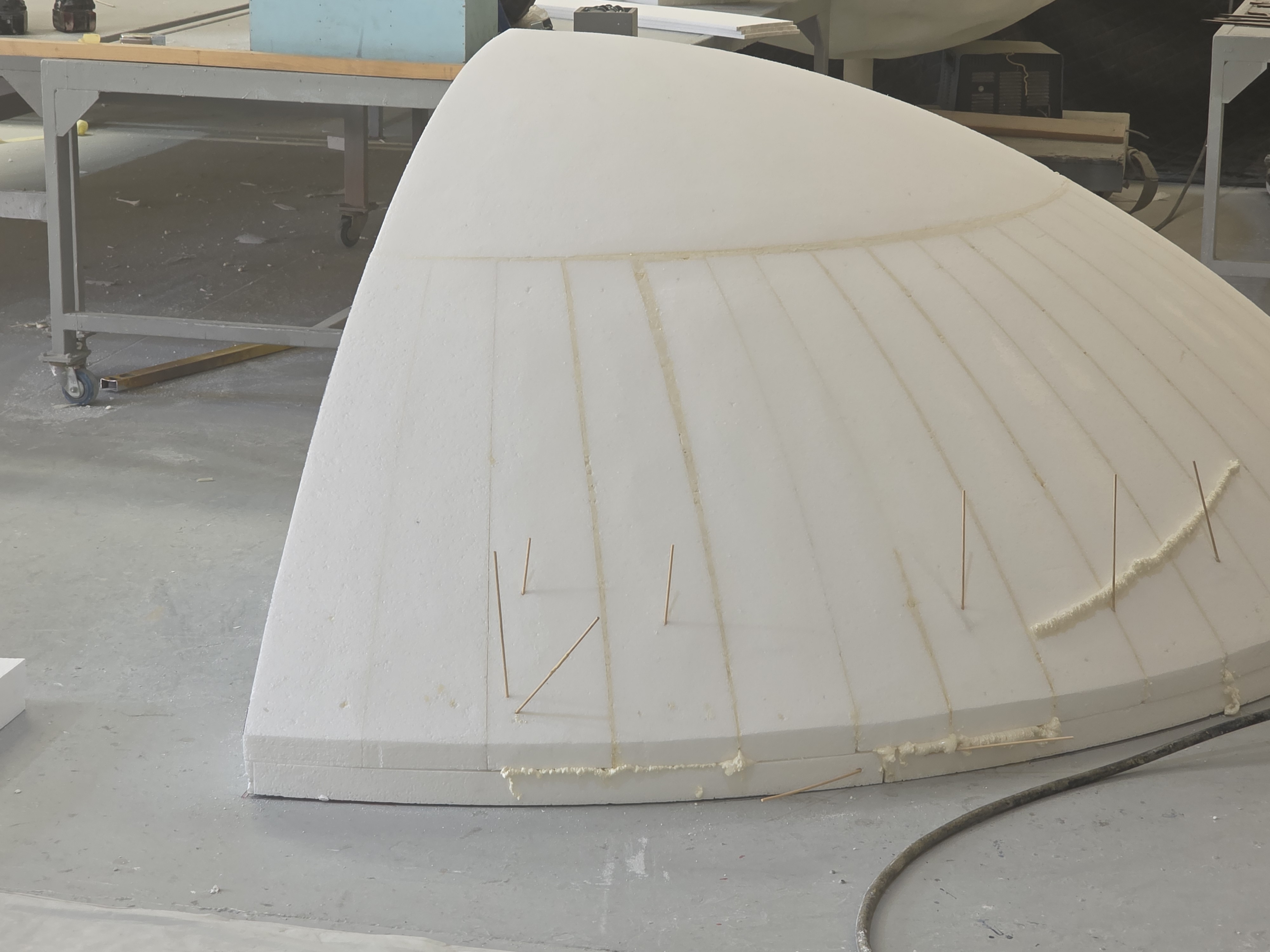 Large foam cutting system producing an oversized scenic sculpture.
