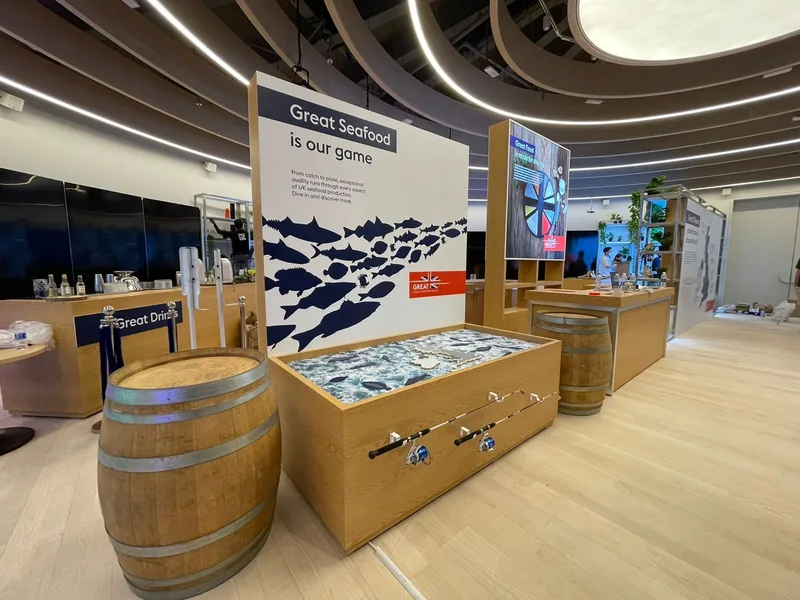 Evolution Scenic fabricated timber and MDF elements integrated into the Expo 2020 pavilion interior.