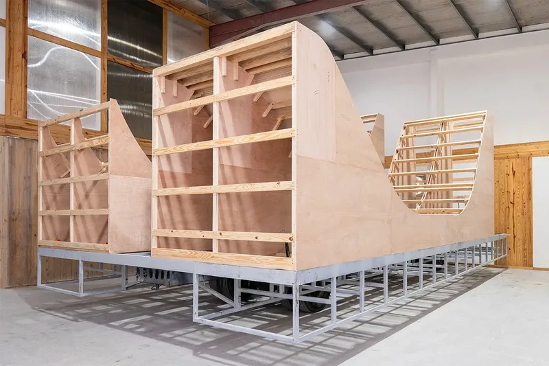 Completed Evolution Scenic temporary structure checked and ready for dispatch to site