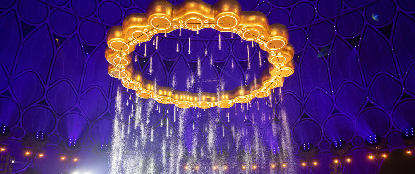 Expo 2020 Closing Ceremony – Gold Ring Rain-Curtain Installation, Dubai (2022)