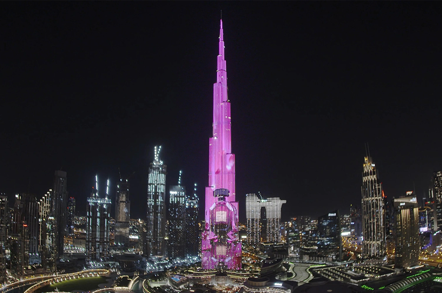 Evolution Scenic custom scenic environment combining fabricated structures and LED display technology.