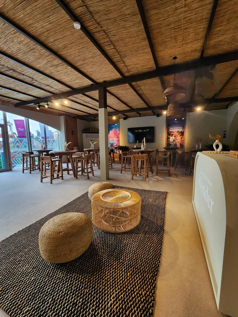 Evolution Scenic covers concealing freestanding air-conditioning units within the main tent.