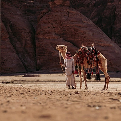 رجل-مع-جمل-أمام-مرآة