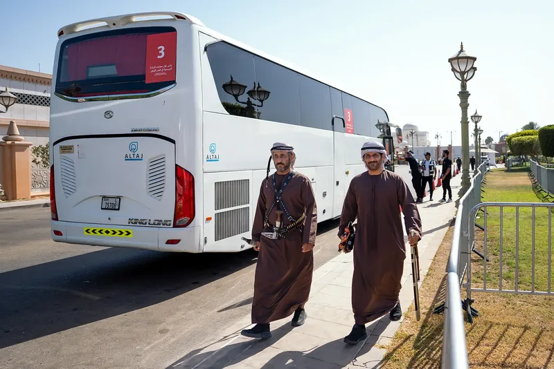 Event shuttle buses and pedestrian access management