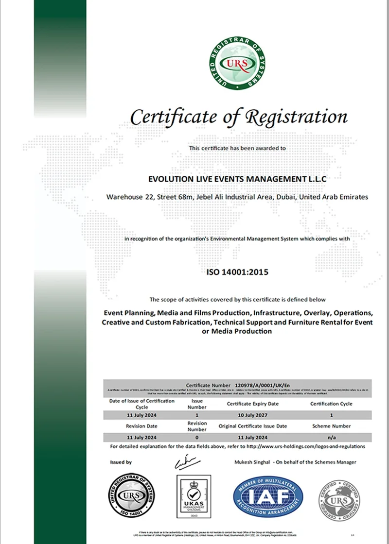 ISO 9001, ISO 14001 and ISO 45001 certification badges