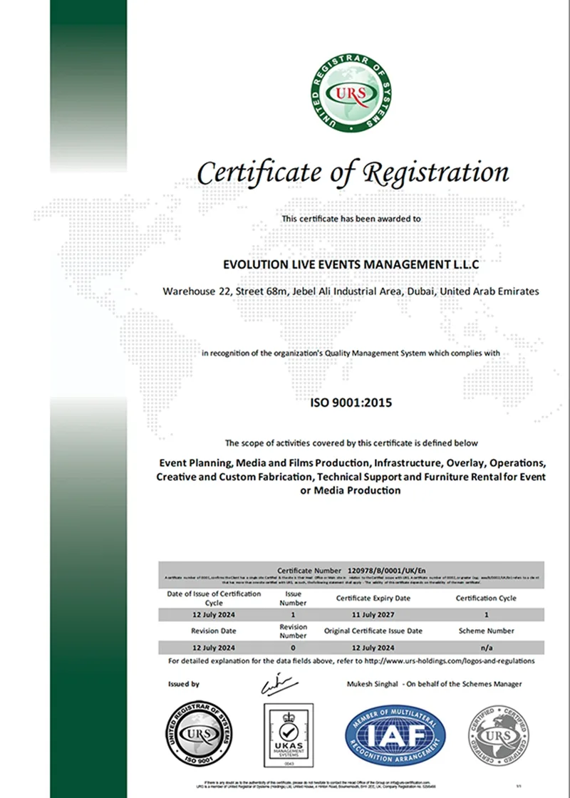 ISO 9001, ISO 14001 and ISO 45001 certification badges