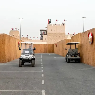 Golf buggies operating along a temporary event access route