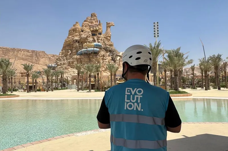 Evolution Site team inspecting an outdoor event environment