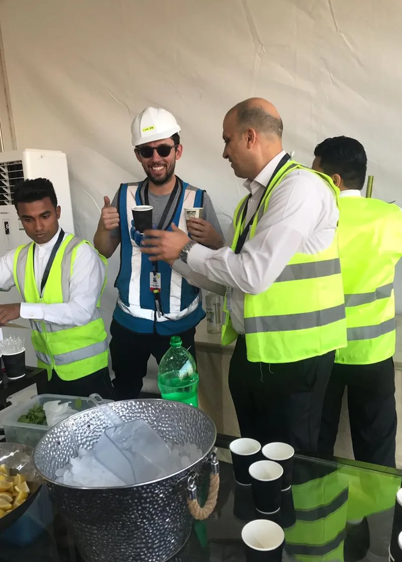 Site operations personnel during an event briefing