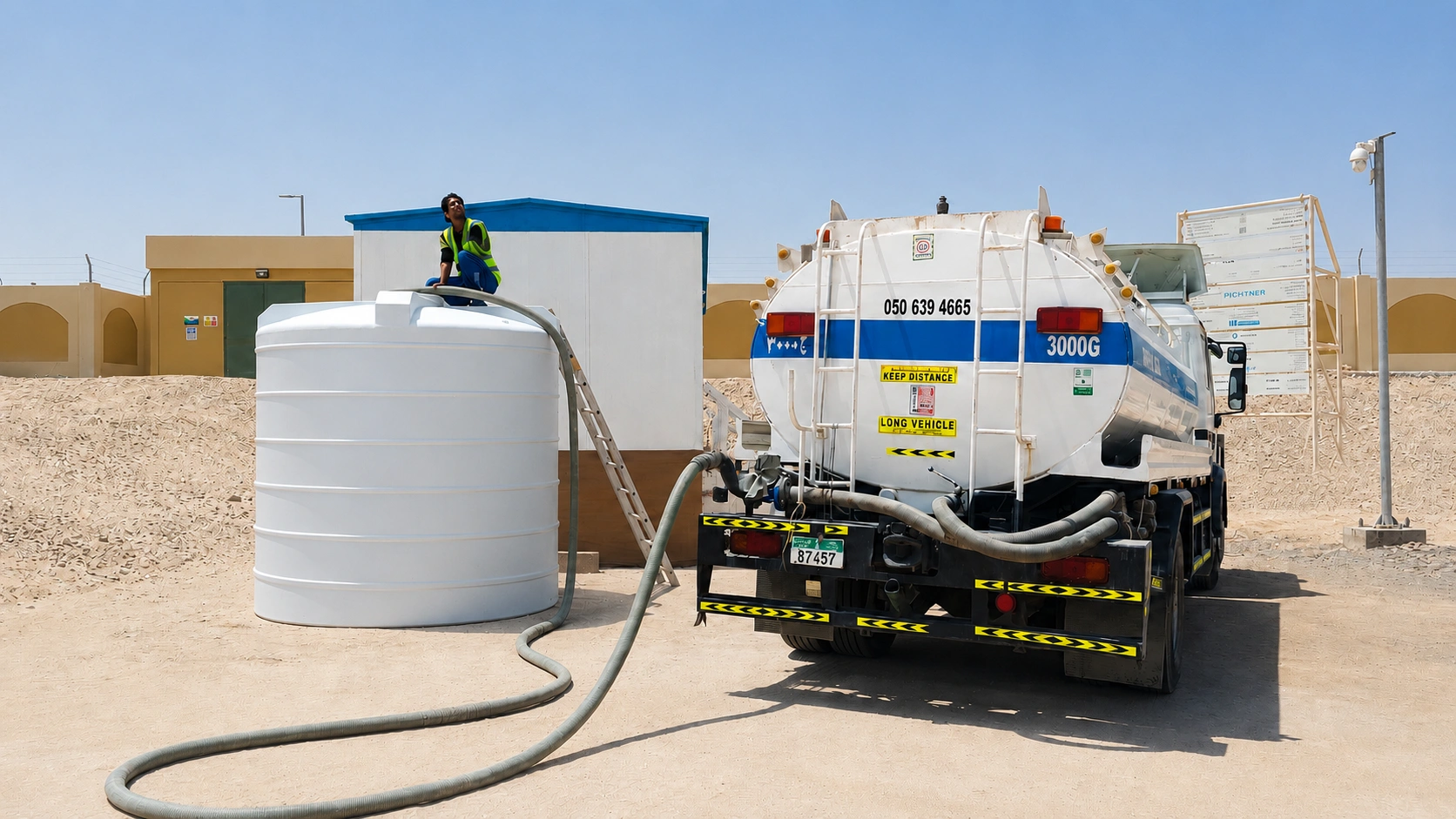 temporary-water-tank-service-truck-site-water-supply
