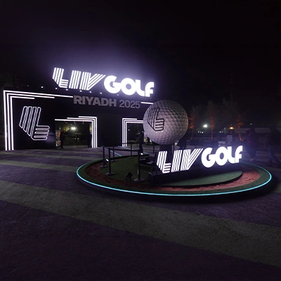 LIV Golf event entrance and fan activation in Riyadh