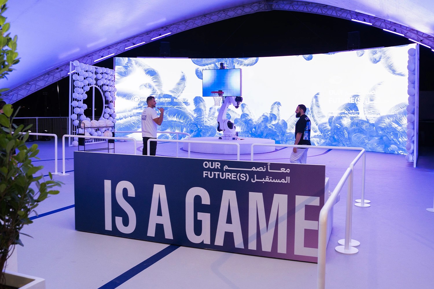 A robotic basketball arm, interactive future content and a custom beachfront structure engaged more than 5,000 visitors during Dubai 30x30.
