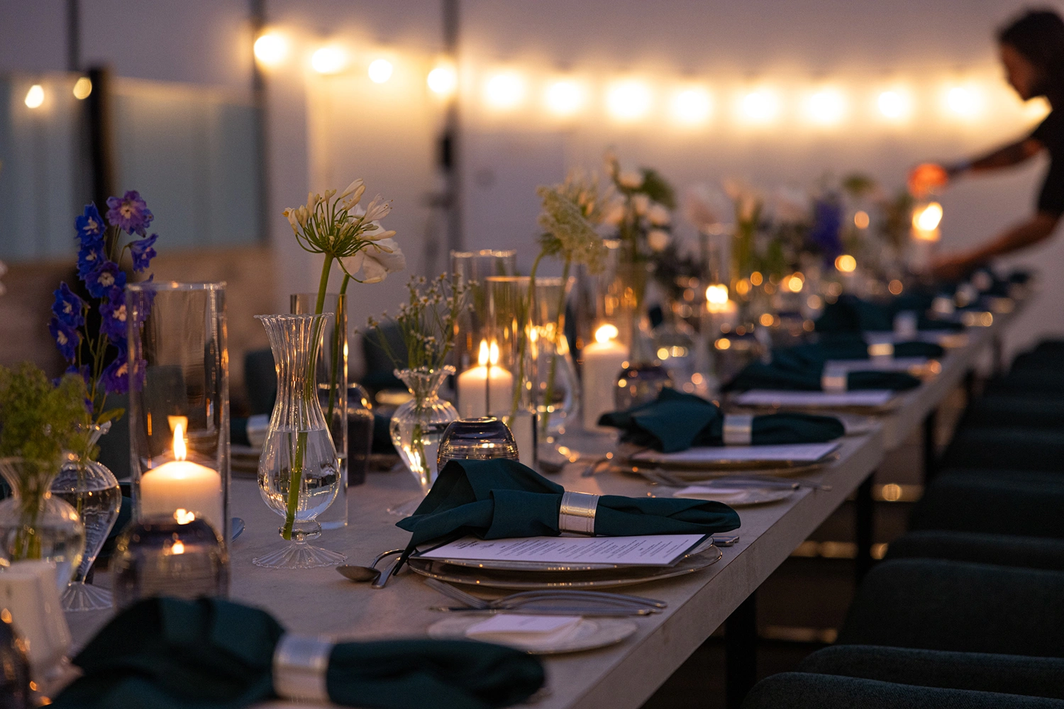 Women in Business dinner in Dubai with intimate guest seating, speaker stage and carefully designed hospitality