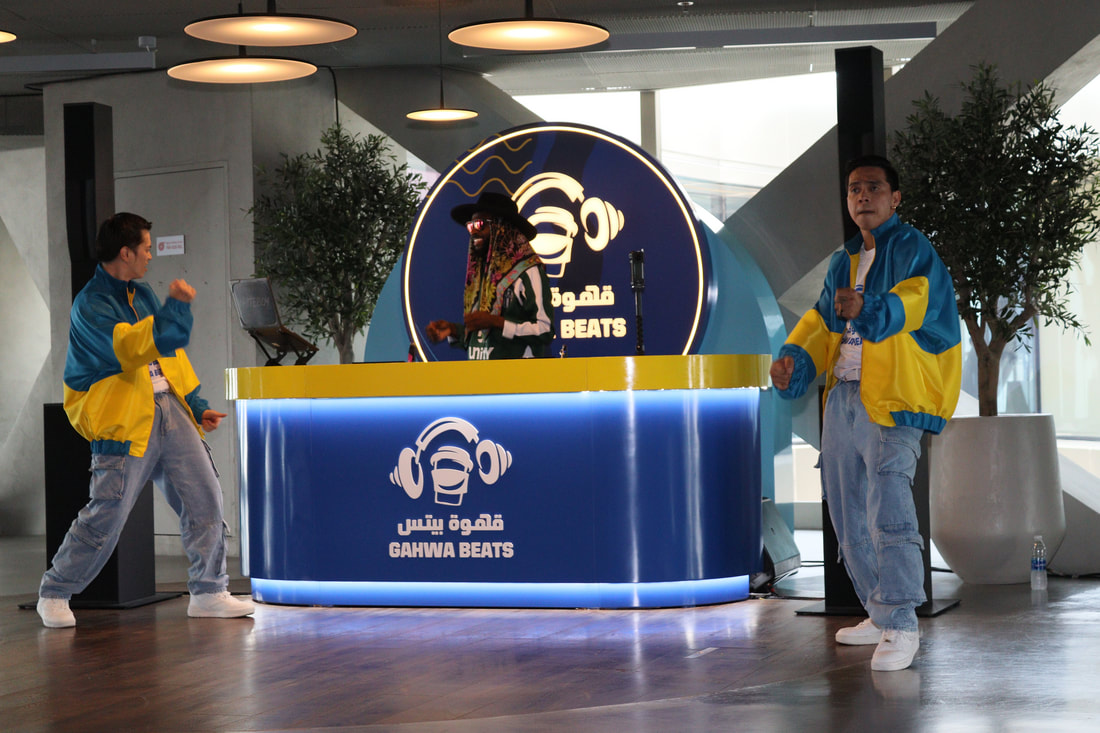 Gahwa Beats activation in Dubai with bespoke scenic DJ counter, branding and live event production