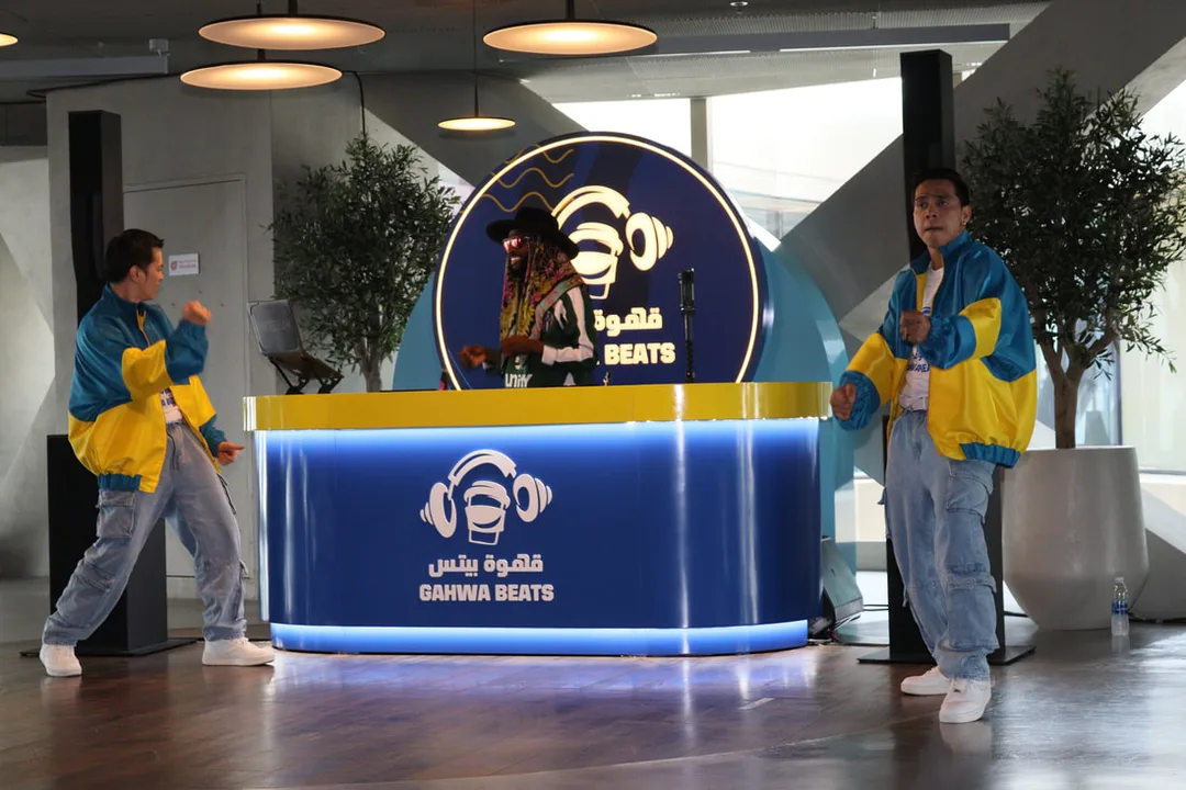 Gahwa Beats activation in Dubai with bespoke scenic DJ counter, branding and live event production