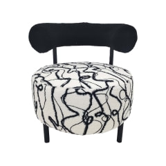 Denis Accent Chair - Black + White ​​​F-AC180-BW