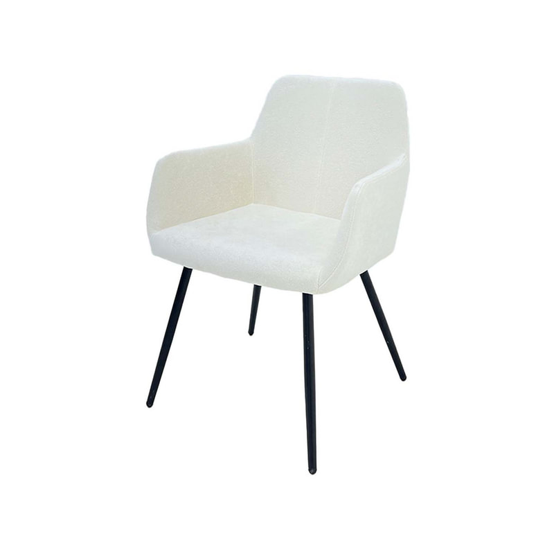 F-AR103-CR Lucas armchair in cream fabric with black legs