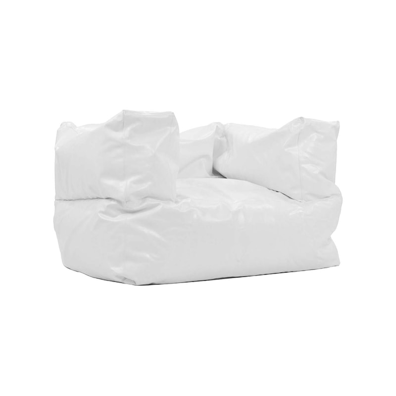 F-BB101-WH Vancouver bean bag armchair in white leatherette