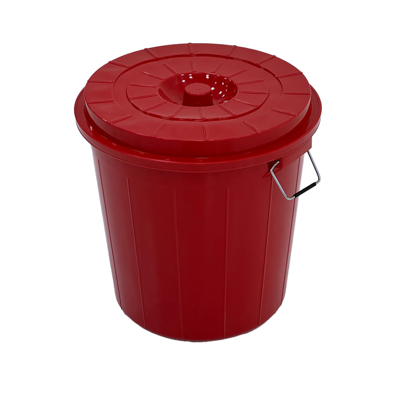 F-BI122-DR Type 2 Site bin in dark red with a separate lid