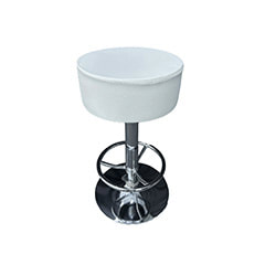 F-BS127-WH Resto barstool in white leatherette with adjustable stainless steel base & footrest