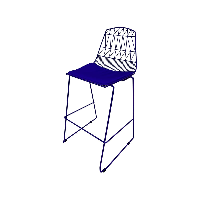 F-BS129-PR Arrow barstool with purple metal frame