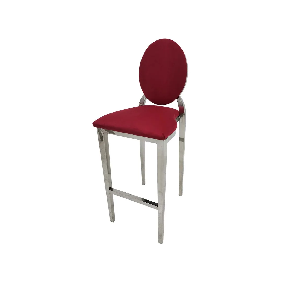  Silver Dior Barstool - Dark Red F-BS132-DR