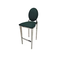 Silver Dior Barstool - Emerald Green ﻿F-BS132-EG