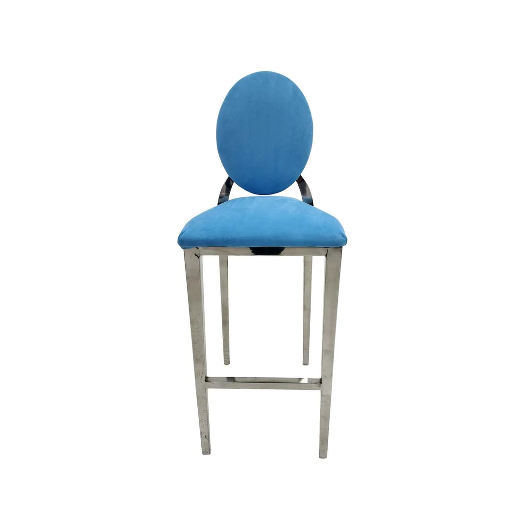 Silver Dior barstool - Light Blue F-BS132-LB