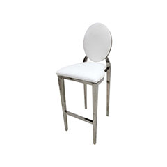 Silver Dior Barstool - White F-BS132-WH