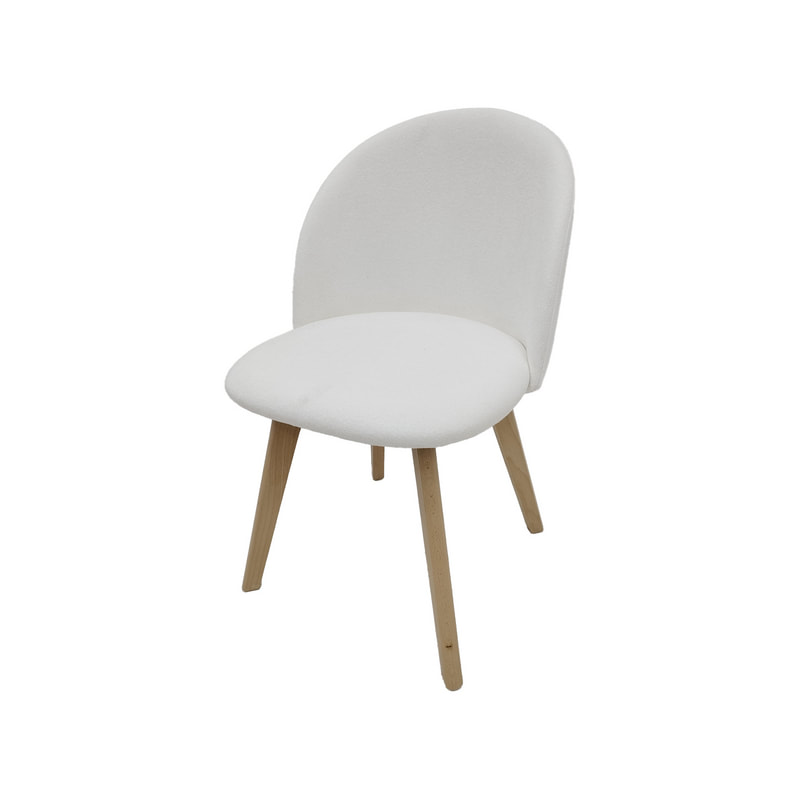 F-CH101-WH Franklin chair in white fabric with wooden legs