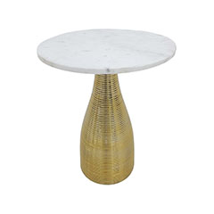 Bermuda Side Table - White + Gold F-CS172-GW