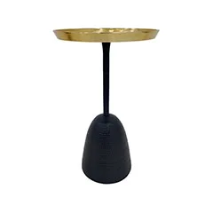 Adaline Side Table ​- Black + Gold﻿F-CS177-BG