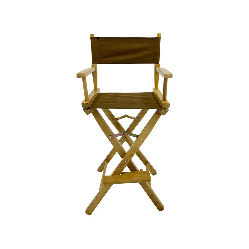 F-DR102-OC Kubrick director's high chair in ochre fabric with natural wooden frame 