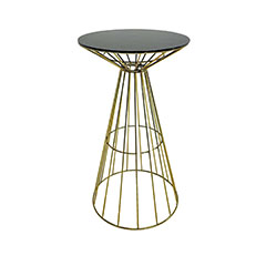 Turin High Table - Black + Gold F-HT118-BG