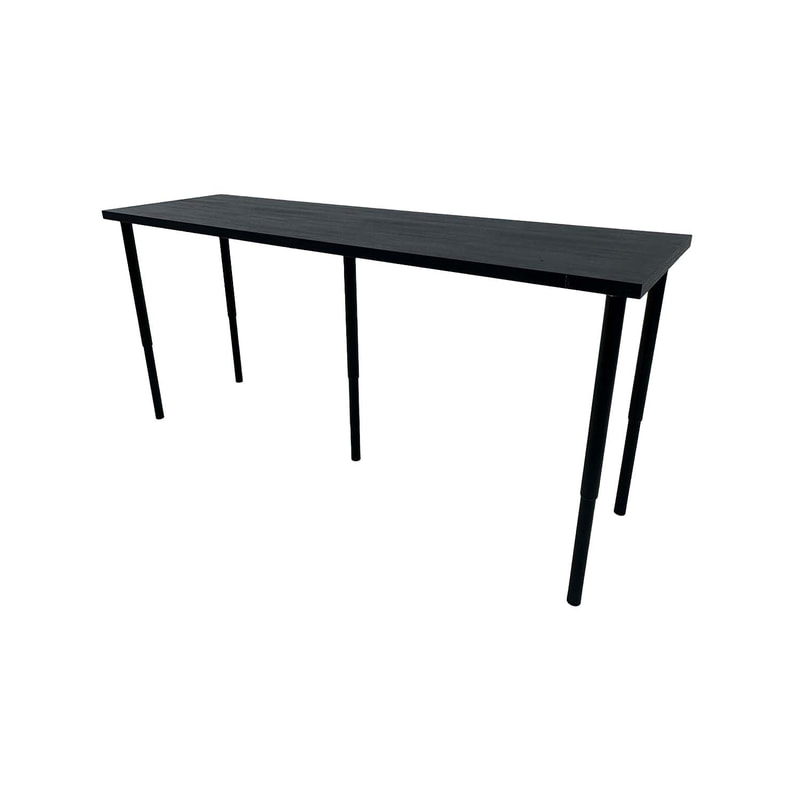 F-HT121-BL Normann high table with black wooden top & adjustable legs