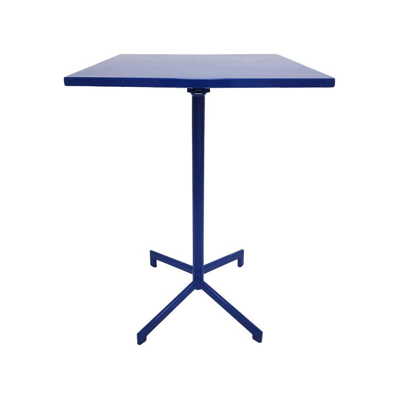 F-HT147-RB Austin high table in royal blue powder coated finish with folding top