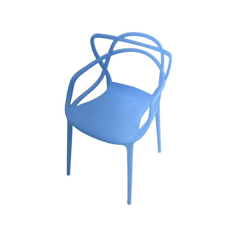 F-KC107-LB Billy kids chair in light blue plastic