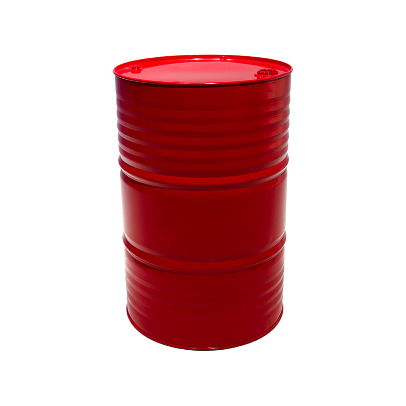 F-OL101-RE Oil drum in red paint finish