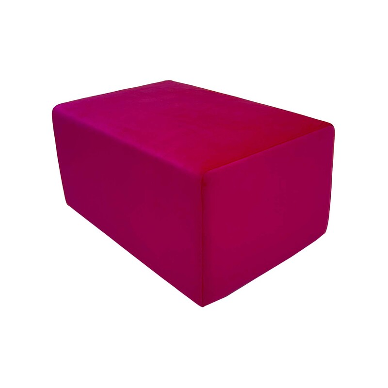 F-OT101-HP Endless Lounge Ottoman Type A in hot pink velvet