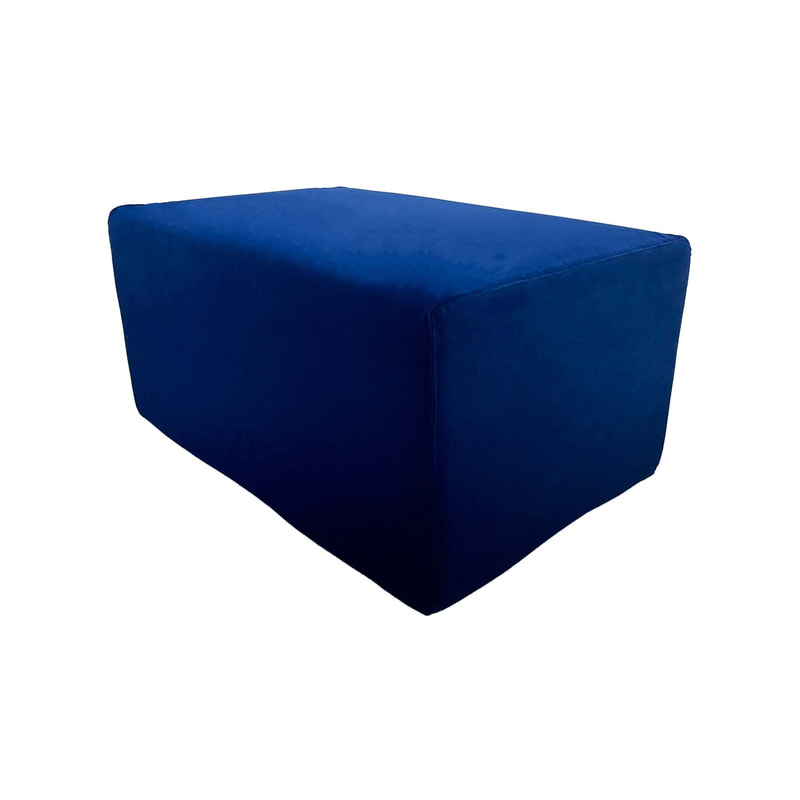 F-OT101-MB Endless Lounge Ottoman Type A in midnight blue velvet