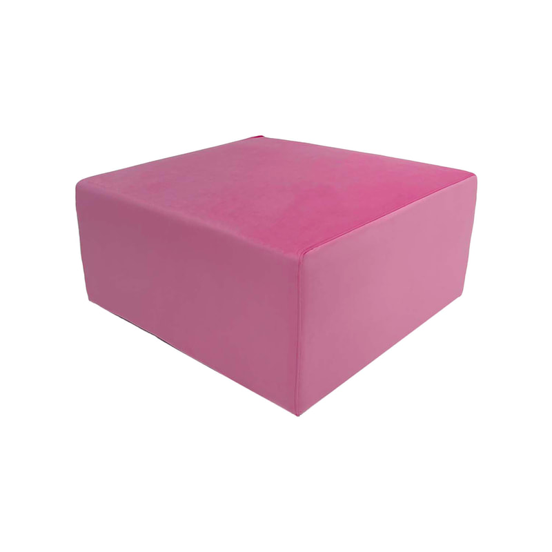 F-OT102-PI Endless Lounge Ottoman Type B in mid pink velvet