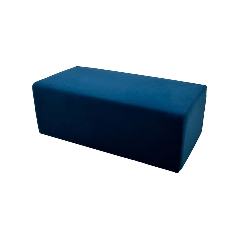F-OT103-TL Endless Lounge Ottoman Type C in teal velvet