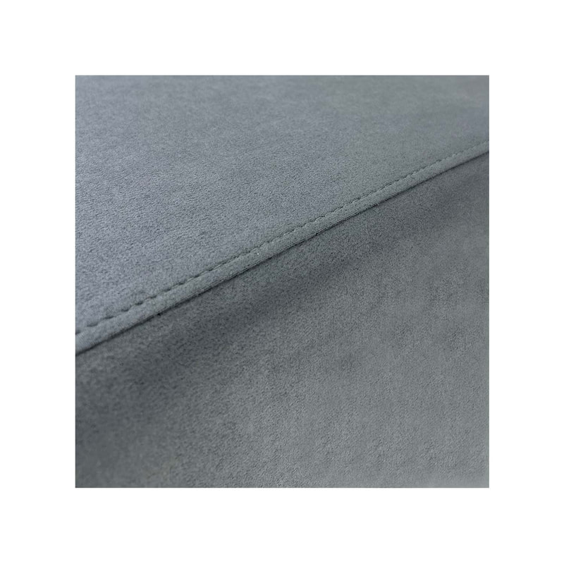 F-OT104-GY Endless Lounge Ottoman Type D in mid grey suede