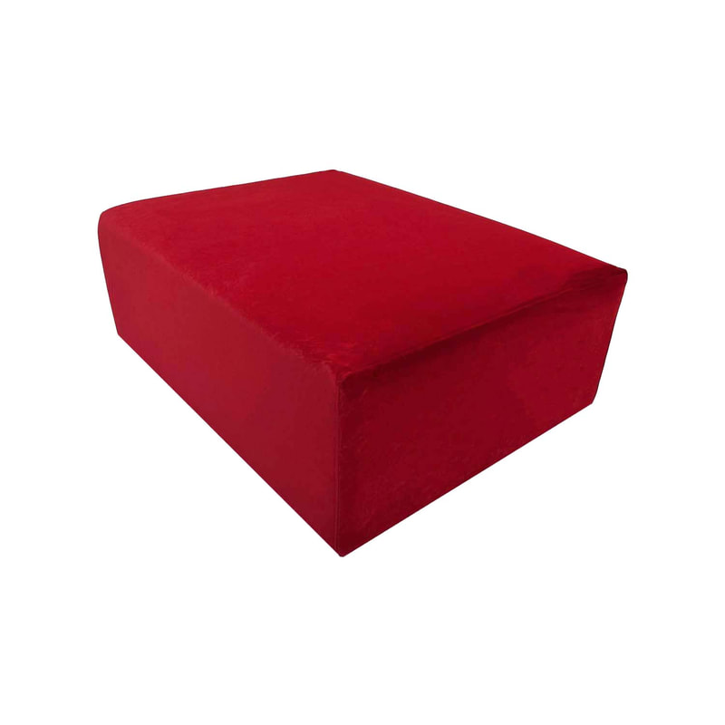 F-OT105-DR Endless Lounge Ottoman Type E in dark red velvet