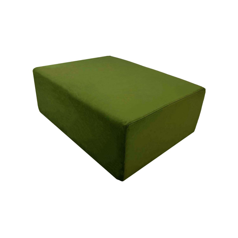 F-OT105-SG Endless Lounge Ottoman Type E in sage green velvet