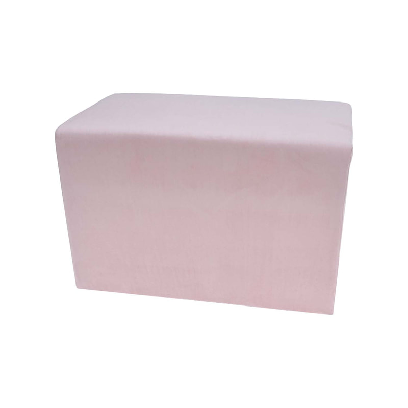 F-OT106-LP Endless Lounge Ottoman Type F in light pink velvet