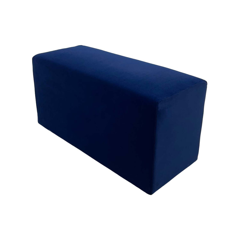F-OT107-MB Endless Lounge Ottoman Type G in midnight blue velvet