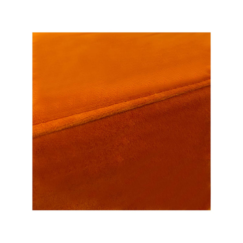 F-OT107-PO Endless Lounge Ottoman Type G in pumpkin orange velvet