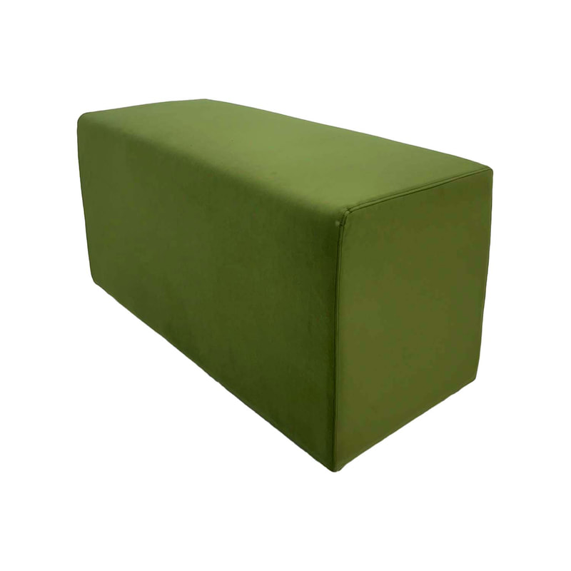 F-OT107-SG Endless Lounge Ottoman Type G in sage green velvet